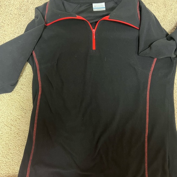 Women’s Columbia 1/2 zip fleece black with red stitching - Picture 4 of 4